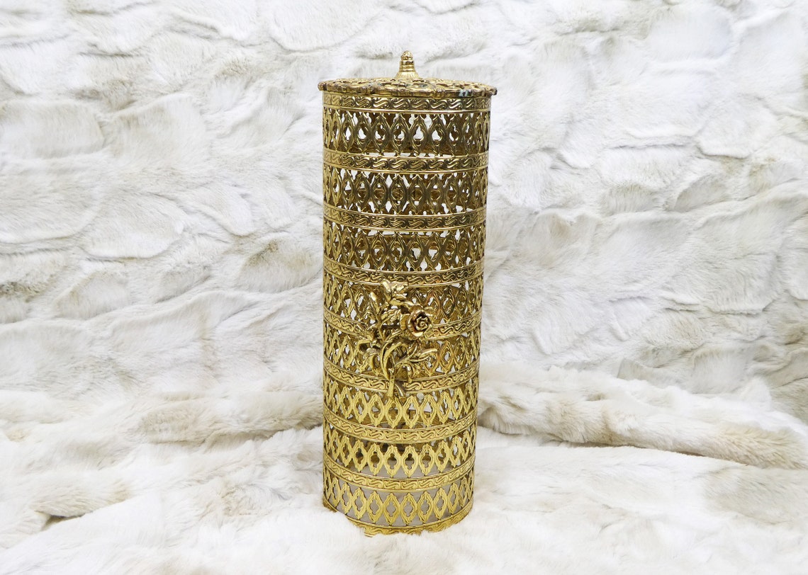 Ormolu Hair Spray Can Cover Vintage 1960s Vanity Decor Etsy