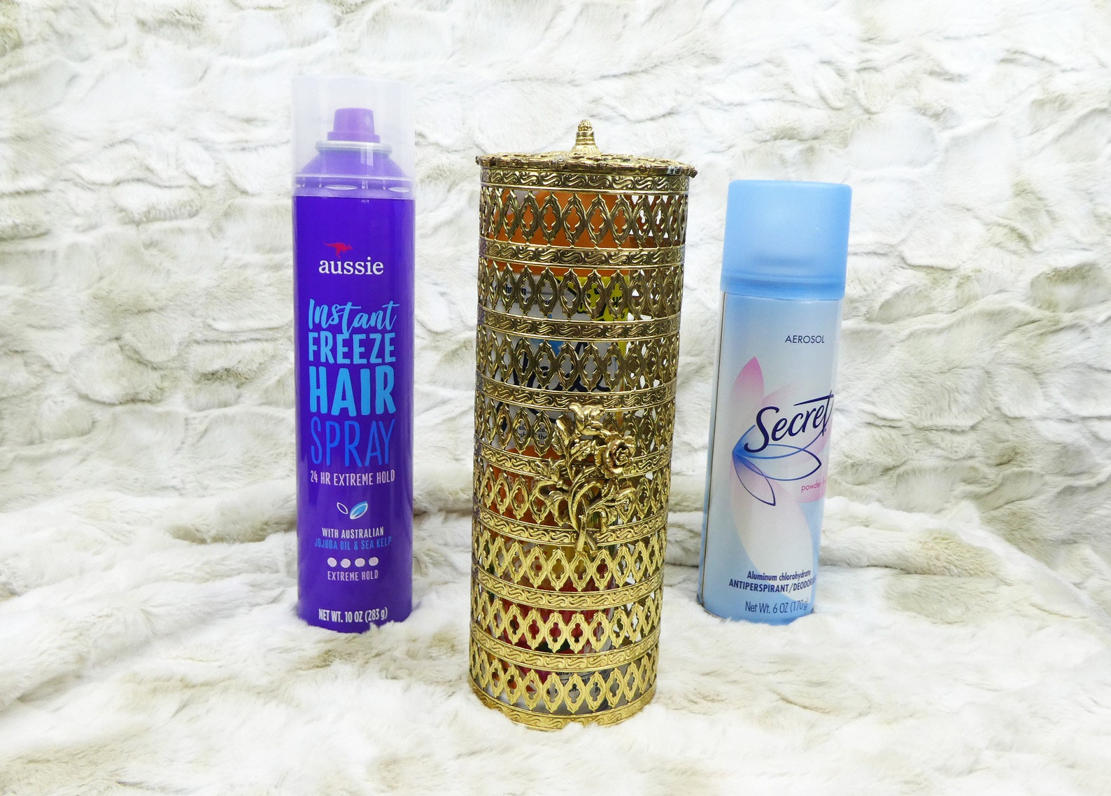 Ormolu Hair Spray Can Cover Vintage 1960s Vanity Decor Etsy