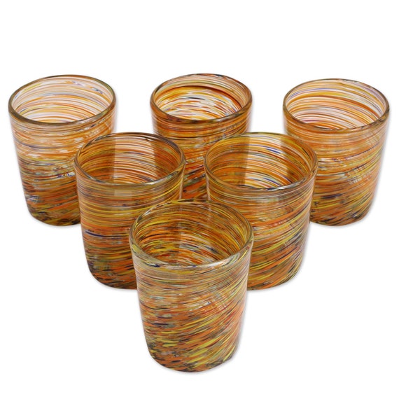 NOVICA Rainbow Centrifuge Highball Glasses