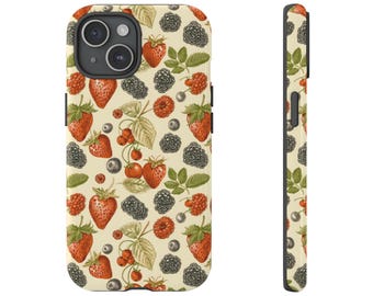 Summer phone case strawberry phone case iPhone 15 case Samsung galaxy case Pixel case preppy aesthetic phone case summer fruit phone case