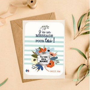 Carte à gratter Annonce Grossesse Famille Annonce Grossesse Mamie Cadeau de Naissance Enveloppe incluse, Annonce Grossesse Originale