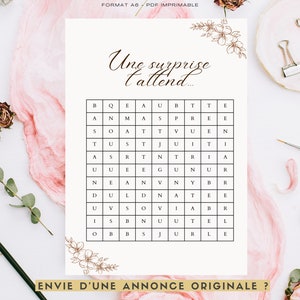 Pregnancy Announcement Dad Grandma Grandparents Hidden Words Flower Card Pregnancy Announcement Baby Pregnant Diary Pregnancy Gift Pregnancy