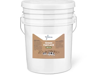 Stellar Grass-Fed Lard | 100% Pure Pork Fat for Baking, Cooking | 35 lbs