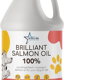 Pure Wild Alaskan Salmon Oil for Dogs & Cats- 1 Gallon - Stellar Chemical Corp