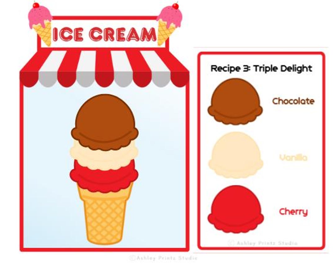 Build an Ice Cream Recipe Game | Printable Colors &amp; Pattern Activity ...