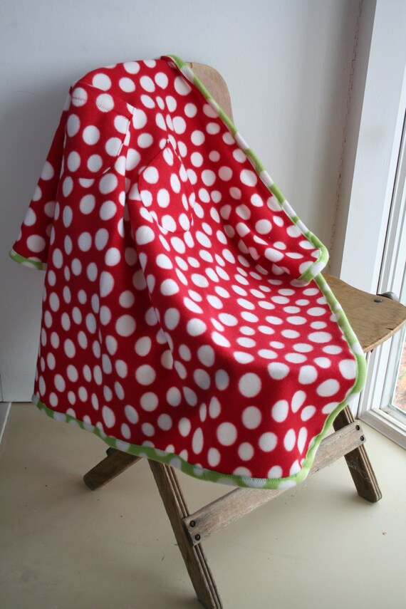 Items similar to Car Lap Blanket with Pockets Red White Polka Dot