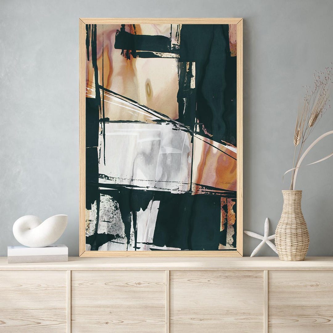 Black & White Abstract Canvas Print: Modern Minimalist Wall Art - Etsy