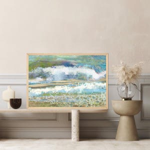 Coastal Wave Art Print: Blue & Green Ocean Canvas - Beach House Decor