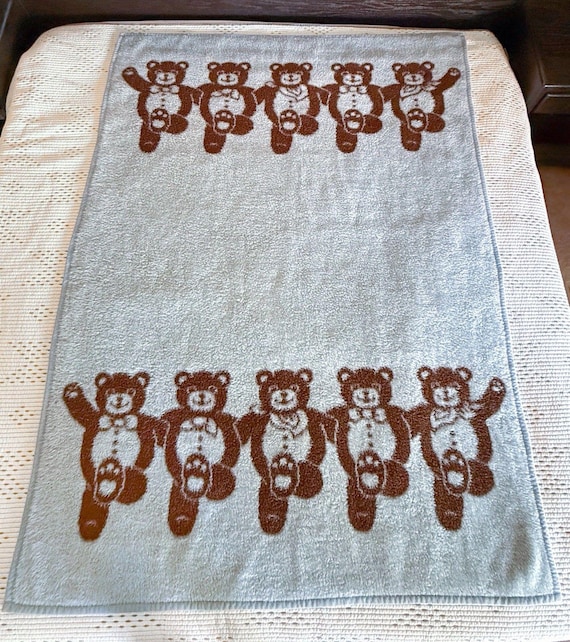 Vintage Plush Throw Blanket, CANNON MILLS, IBENA West Germany