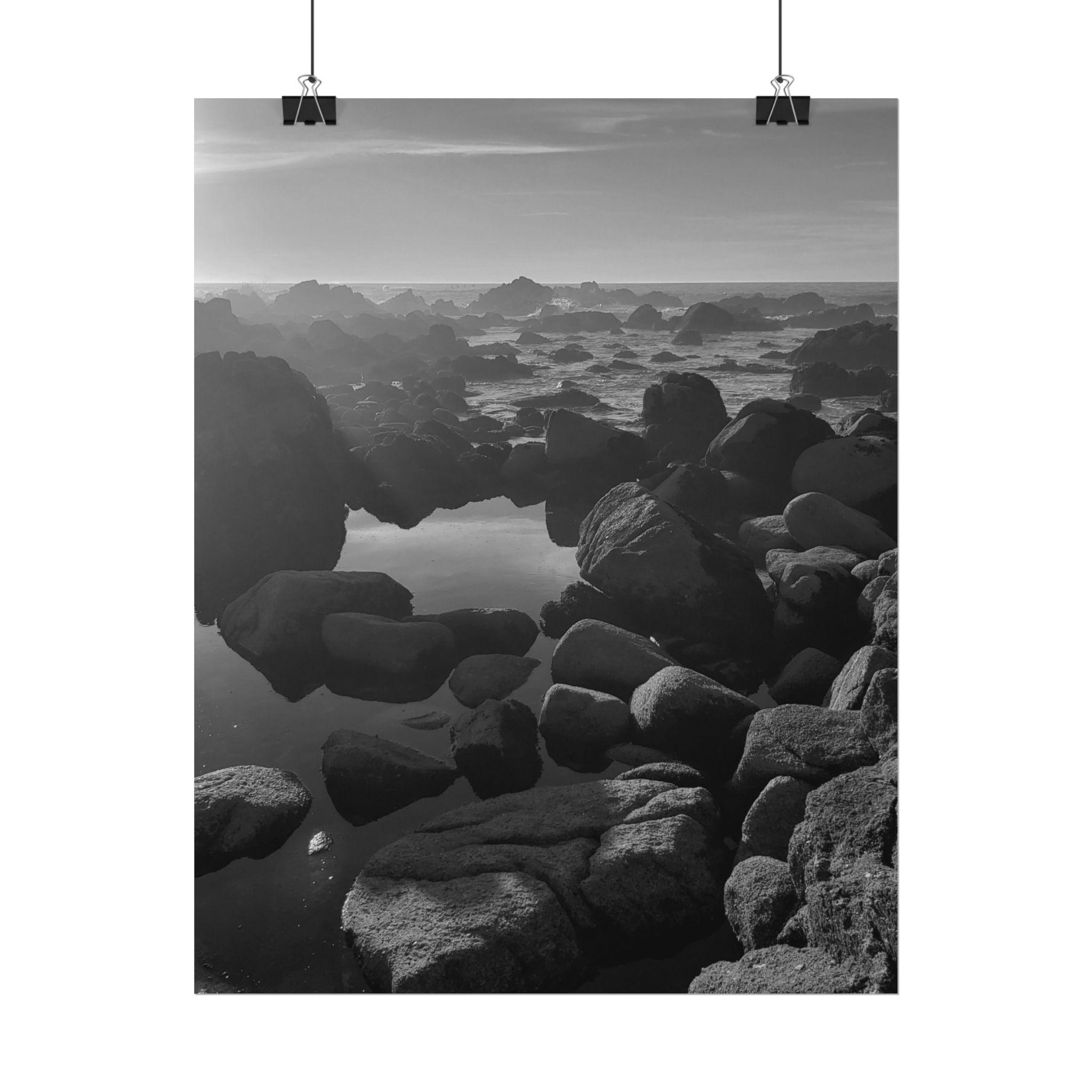 Black and White Cali Rocky Central Coast Photo - Etsy