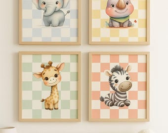Safari Animal Nursery Art Prints