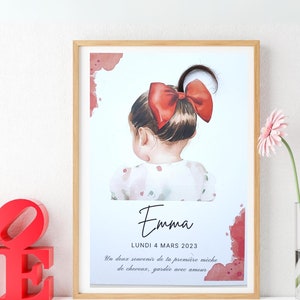 Personalized First Haircut Digital Print - Baby&#39;s First Lock Keepsake - Baby Memory - Nursery Wall Art Gift -