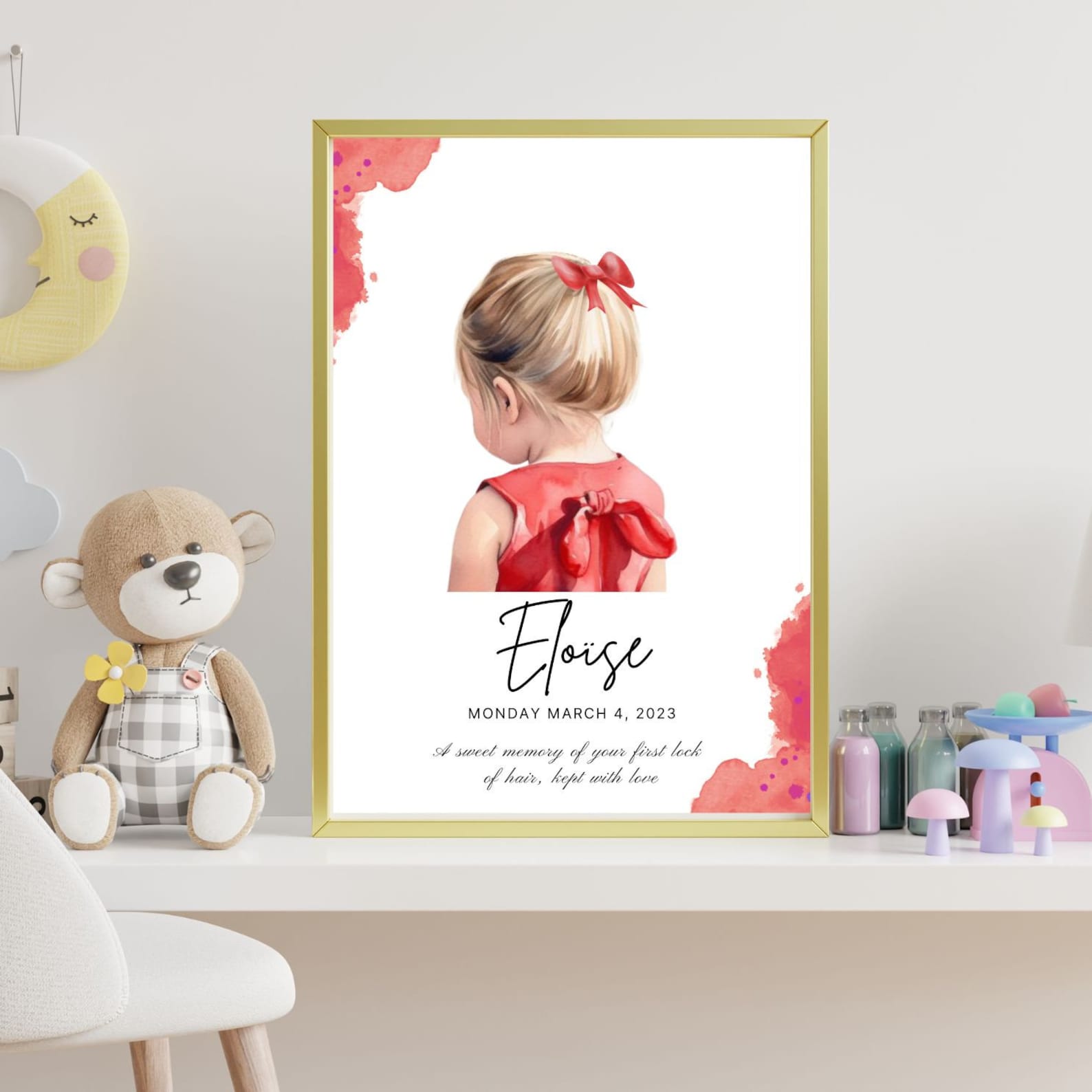 Personalized First Haircut Keepsake Digital Print - Baby's First Lock ...