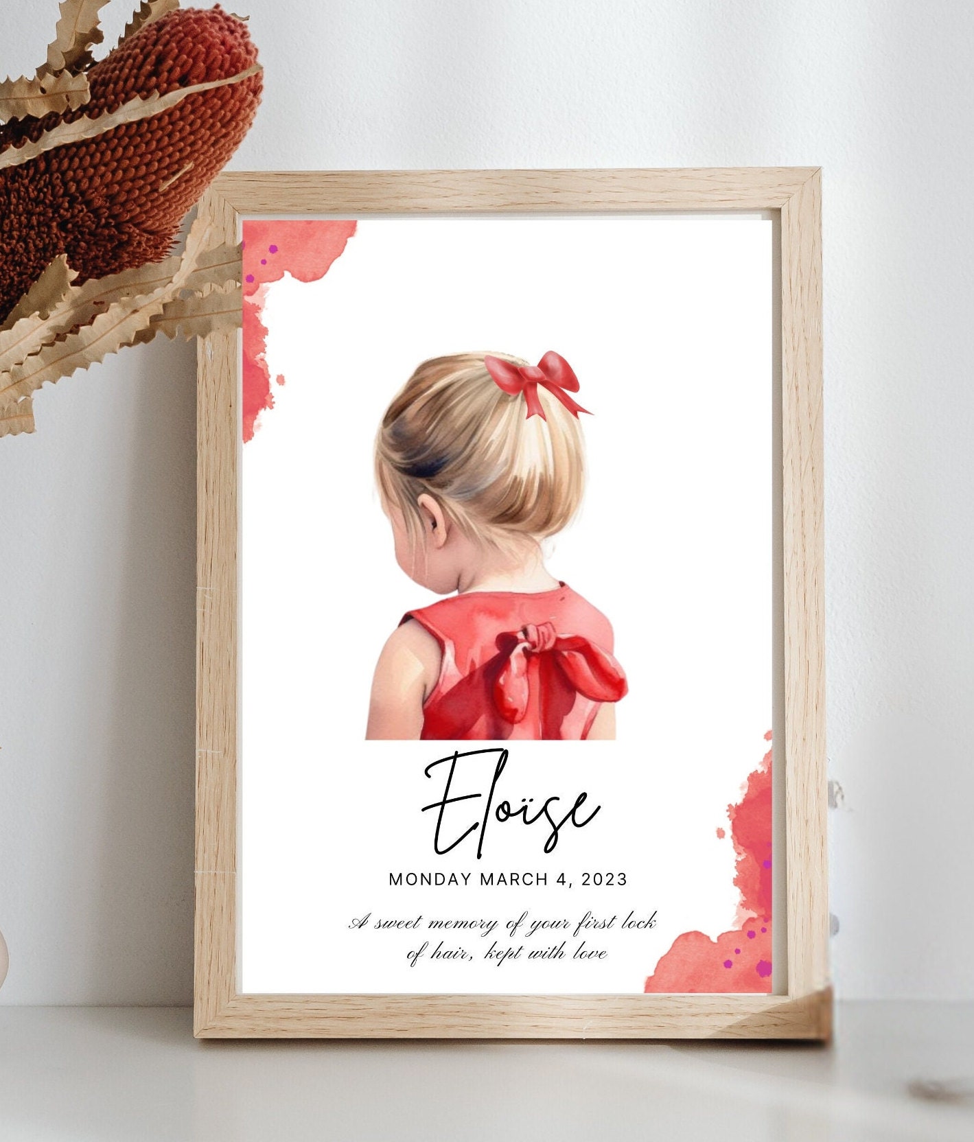Personalized First Haircut Keepsake Digital Print - Baby's First Lock ...