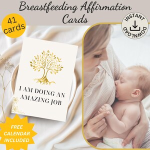 41 Cartes d'Affirmation Positives pour Maman Allaitante Renforcez Votre Confiance en Allaitement - Téléchargement Digital Calendrier offert