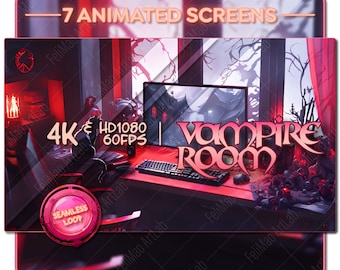 Animated Vampire Room Stream Screens: Cozy Night, Seamless Loop