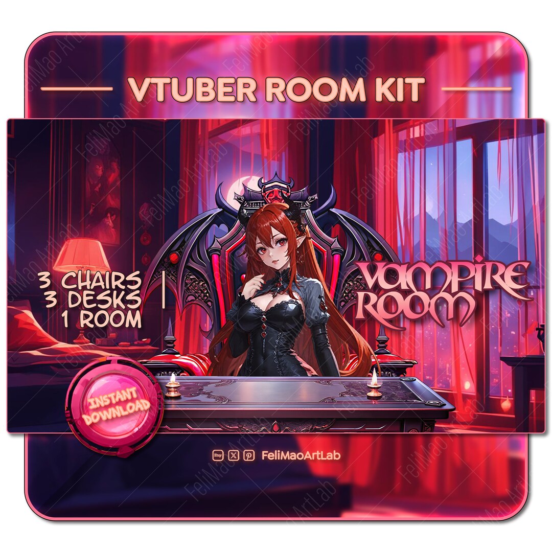 Vampire Room Vtuber Kit: Goth Stream Assets (PNG/JPG) - Etsy