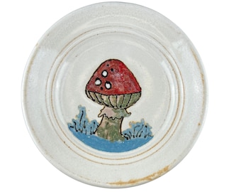 Small Red Mushroom Plate, decorative ring or trinket dish