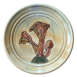 Small Chanterelle Mushroom Plate, decorative ring or trinket dish image 1