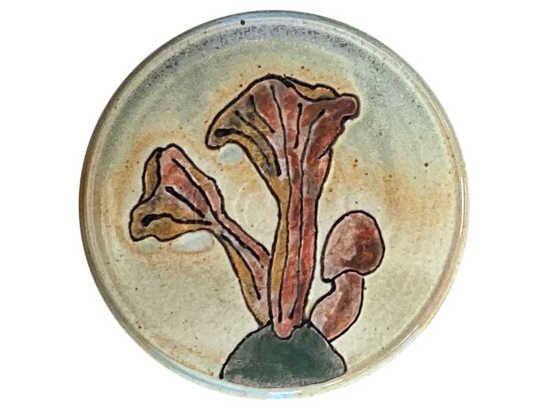 Small Chanterelle Mushroom Plate, decorative ring or trinket dish image 3