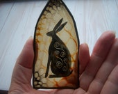 Hand Painted Hare Stained Glass Suncatcher Little Window Hanger