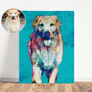 Dipinto personalizzato di ritratto di animali domestici da foto, ritratto di cane personalizzato, regalo commemorativo, poster moderno, regalo commemorativo, stampa su tela unica per animali domestici