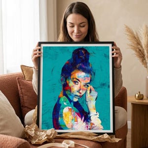 Custom Abstract Oil Painting from Photo: Personalized Anniversary or Memorial Portrait image 5