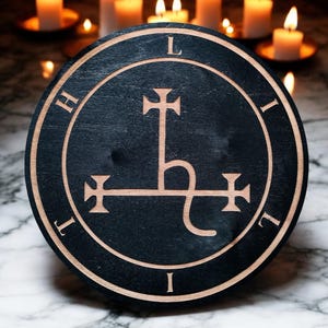 Lilith Sigil Witchcraft Altar board,Ritual Disc for Shadow Work and Feminine Power, Altar tile witch spiritual decor,  Functional Altar