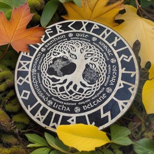 Wooden Wheel of the Year Wall Art | Pagan Sabbat Calendar | Wiccan Altar Decor | Celtic Witchcraft Wheel