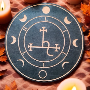 Lilith Sigil Witchcraft Altar board,Ritual Disc for Shadow Work and Feminine Power, Altar tile witch spiritual decor,  Functional Altar