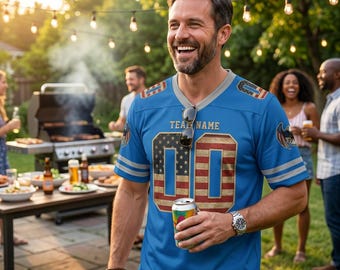 Valiant Michigan Motor Football Jersey USA 250th Anniversary Custom Name Father's Day Dad Gift Patriotic Semiquincentennial Sportswear Fan