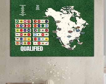 Canvas soccer 2026 WC Glass Stadium Background, World Soccer Fever Wall Art, Modern Canvas Decor for Fans, Global Soccer Championship Canvas