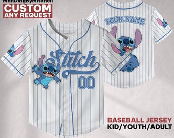 Custom Disney Lilo And Stitch Baseball for Kids & Adults, Disney Team Shirt, Stitch Birthday Gift, Disneyland Paris