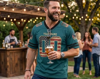 Camiseta de fútbol Majestic Pennsylvania 1776 con nombre y número personalizados, regalo del 250 aniversario de EE. UU., Día del Padre, regalo patriótico para papá, Semiquincentenario