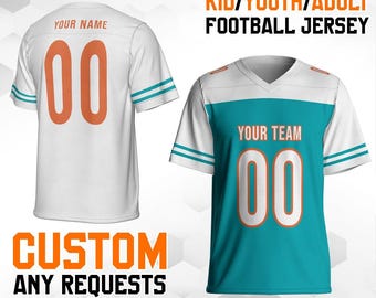 Personalized Team Name & Number Football Jersey aqua blue color Shirt For Adult Kid, Custom Football Jersey Shirt, Game Day Outfit For Ameri