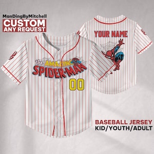 Personalisieren Sie das Amazing Spider-Man Vintage Baseball Jersey NDB99, Custom Disney Birthday Shirt, Geschenk für Spider-Man-Fans