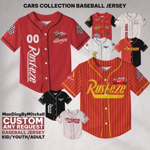 Custom Cars Lightning Mcqueen honkbalshirt team, Cars film honkbalshirt, cadeau voor kinderen, verjaardagscadeau zoon