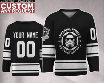 Personalize Star Wars STORMTROOPER Imperial Forces Hockey Jersey, Kid Adult Matching Hockey Jersey, Gift for Star Wars Fans