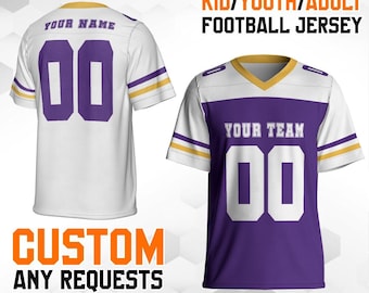 Personalized Team Name & Number Football Jersey purple color Shirt For Adult Kid, Custom Football Jersey Shirt, Game Day Outfit For American