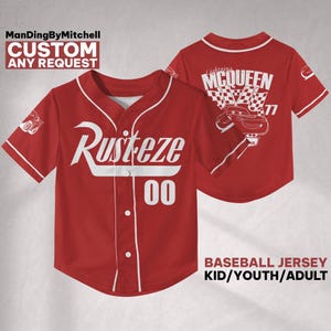 Personaliseer Disney Cars Lightning McQueen retro 1977 rood, Cars basketbaltrui, Mcqueen cartoon jersey, verjaardagscadeau voor kinderen