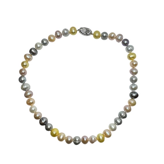 Honora Collection Freshwater Multi Color Pearls with Push Bottom Clasp Necklace Etsy
