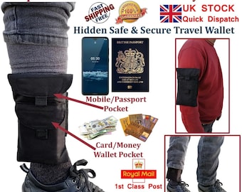 Concealed Ankle Wallet Travel Pouch, Hidden Money Security Pouch for Running, Sports, Passport, Cash & Phone Storage