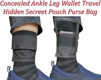 Hidden Ankle Wallet Travel Pouch, Lightweight Running Leg Wallet with Adjustable Velcro Straps, Concealed Money Pouch for Jogging & Sports