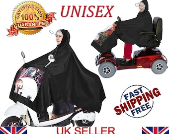 Waterproof Mobility Scooter Rain Poncho Hooded Cover, Wheelchair & Scooter Raincoat Mac for Outdoor Travel, All-Weather Protection Poncho