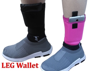 Ankle Wallet Concealed Travel Pouch, Hidden Money Leg Wallet for Passport, ID, Cash & Phone, Secure Travel Security Pocket Strap