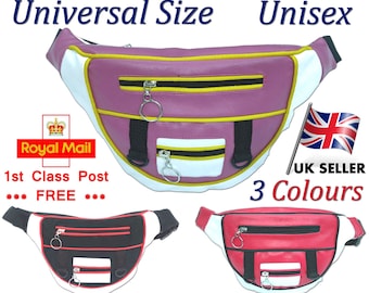 Women’s Leather Bum Bag Multicolour, Waist Fanny Pack Crossbody Hip Bag for Travel, Holiday & Sports, Adjustable Fashion Waist Pouch
