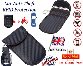 RFID Blocking Key Pouch Set of 2, Faraday Bag for Car Key Fob, Anti-Theft Signal Blocking Case for Smart Keyless Entry Vehicle Security
