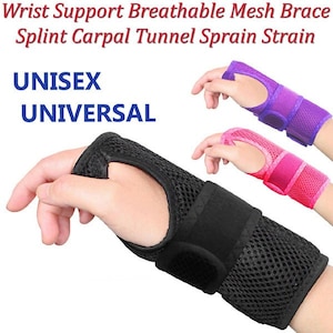 LTG PRO® Wrist Support Mesh Splint Brace Carpal Tunnel Strain Sprain Pink Purple