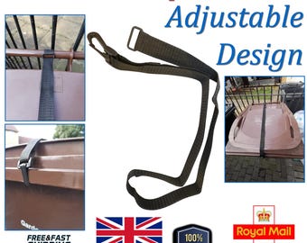 Wheelie Bin Strap Lid Securing Belt, Adjustable Bin Lock Strap for 120L/240L Bins, Wind Resistant Outdoor Bin Lid Safety Strap