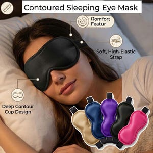 5 Pack Blackout Sleep Mask Set, Memory Foam Eye Mask, Adjustable Strap, No Eye Pressure, Travel Sleep Mask, Shift Work, Soft Sleeping Mask